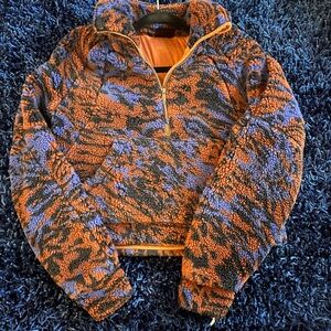 Lululemon Orange and Blue Fleece Pullover
